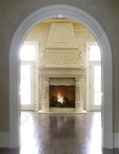 large custom fireplace mantel